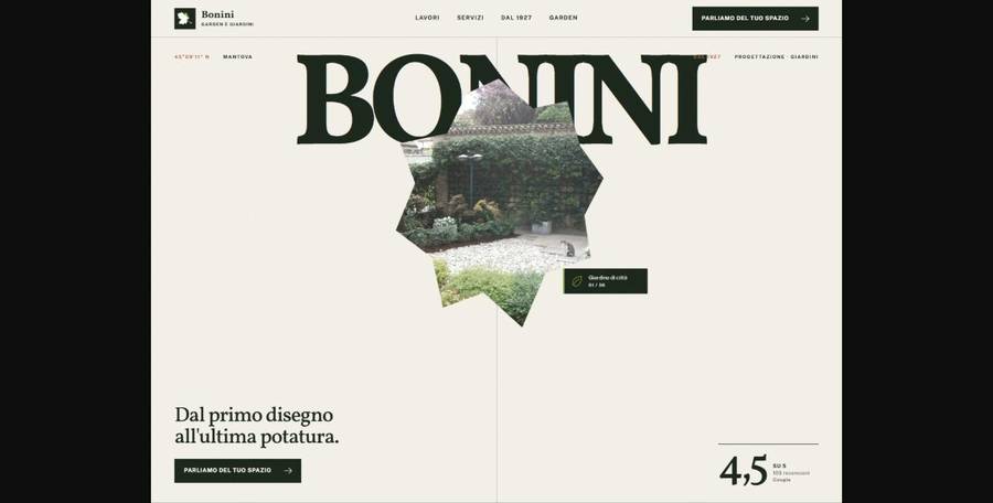 Sito web Bonini Garden, progettazione giardini a Mantova, realizzato da Studio Meridia